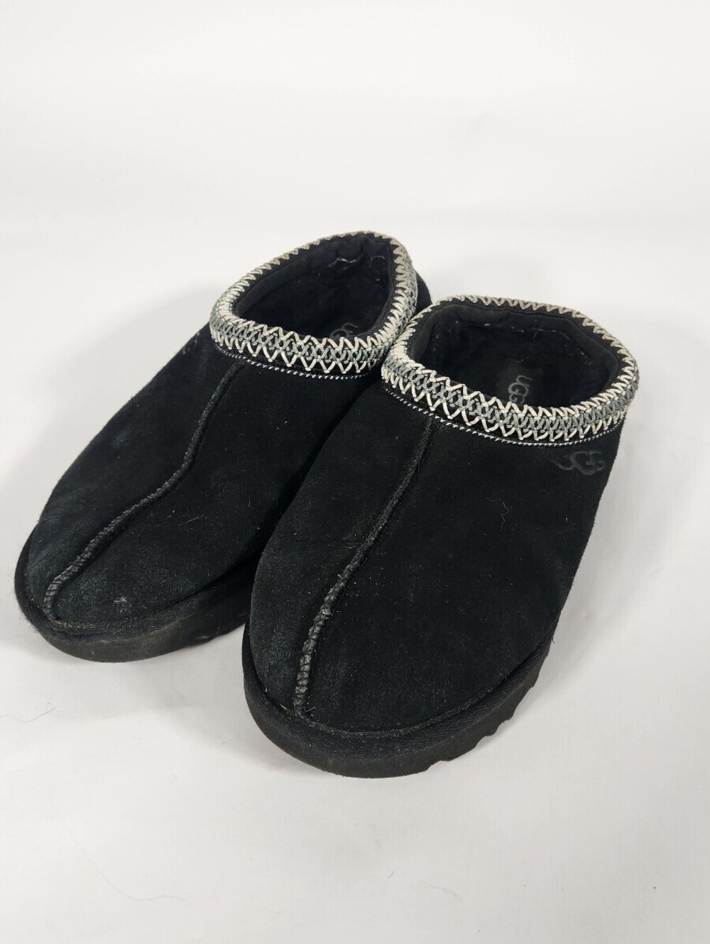 UGG Tasman Black Suede Shearling Slippers US 8